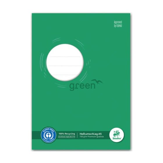 Staufen® green Heftschoner - A5, 150 g, grün, Recycling
