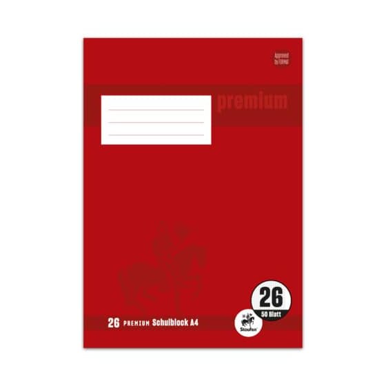 Staufen® Schulblock PREMIUM LIN 26 - A4, 50 Blatt, 90 g/qm, kariert mit Rand