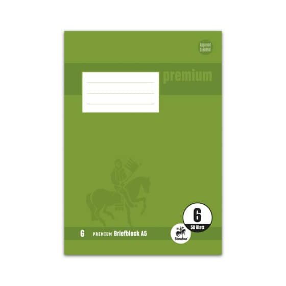 Staufen® Briefblock PREMIUM LIN 6 - A5, 90 g/qm, 50 Blatt, blanco