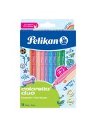 Pelikan® Doppelfasermale Colorella® duo - 12 Farben, 1 mm und 2 mm, sortiert