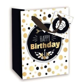 Geschenktragetasche klein Happy Birthday - 11 x 14 x 6,5 cm