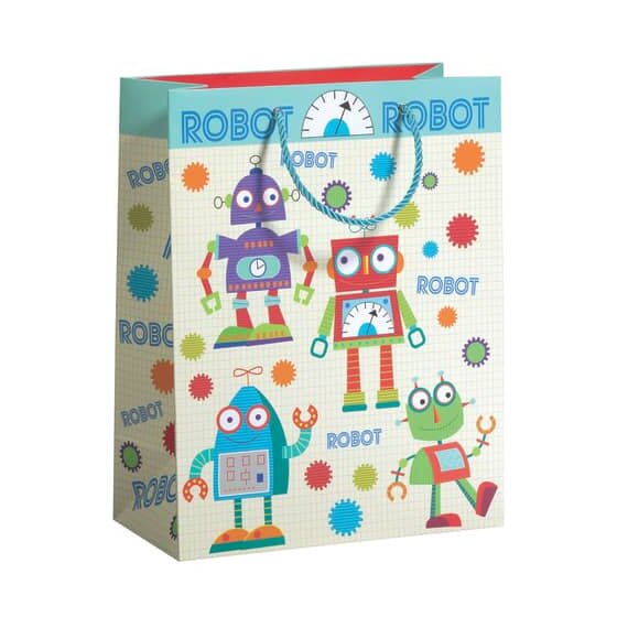 ZÖWIE® Geschenktragetasche Kind Roboter - 26 x 33 x 13 cm