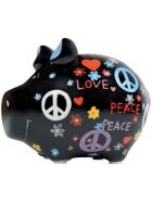 KCG Spardose Schwein "Love and Peace" - Keramik, klein