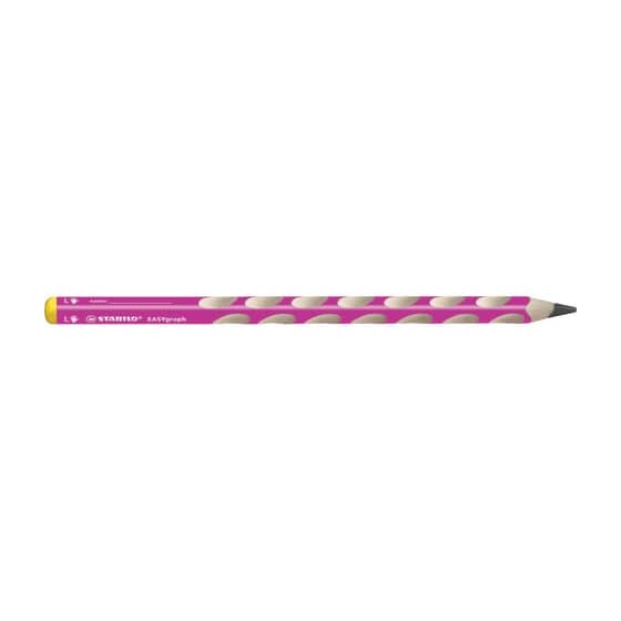 STABILO® Ergonomischer Dreikant-Bleistift für Linkshänder - EASYgraph in pink - Einzelstift - Härtegrad 2B