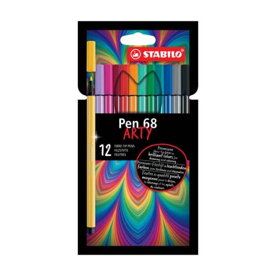 STABILO® Premium-Filzstift - Pen 68 - ARTY - 12er Pack - mit 12 verschiedenen Farben