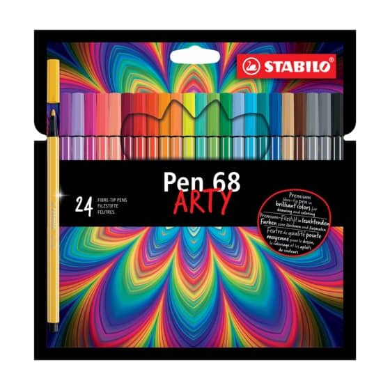 STABILO® Premium-Filzstift - Pen 68 - ARTY - 24er Pack - mit 24 verschiedenen Farben