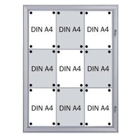 Aluminium-Schaukasten Security für 9x DIN A4,...