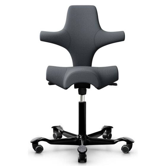 HAG Capisco 8106 Bürostuhl mit Sattelsitz - Select Grey SC60003 Aluminium schwarz Gestellfarbe Weiche Rollen für harte Böden