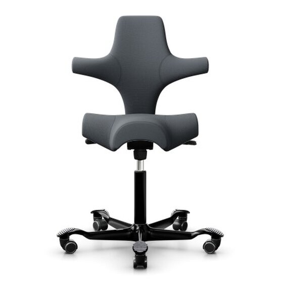 HAG Capisco 8106 Bürostuhl mit Sattelsitz - Select Grey SC60003 Gestellfarbe Aluminium schwarz Harte Rollen für weiche Böden