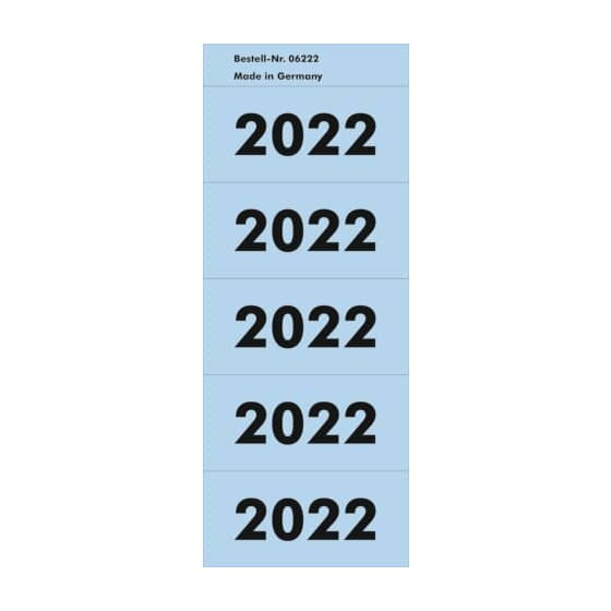 Inhaltsschild 2022 - selbstklebend, 100 Stück, hellblau
