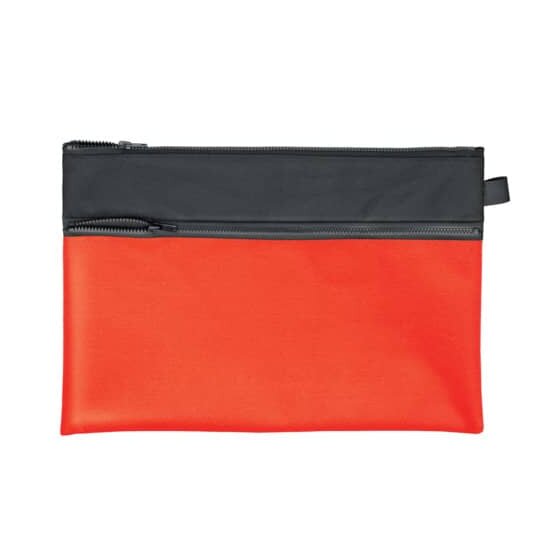 Veloflex® Reißverschlusstasche VELOBAG® Combi - Stoff, schwarz/rot, 342 x 230 mm