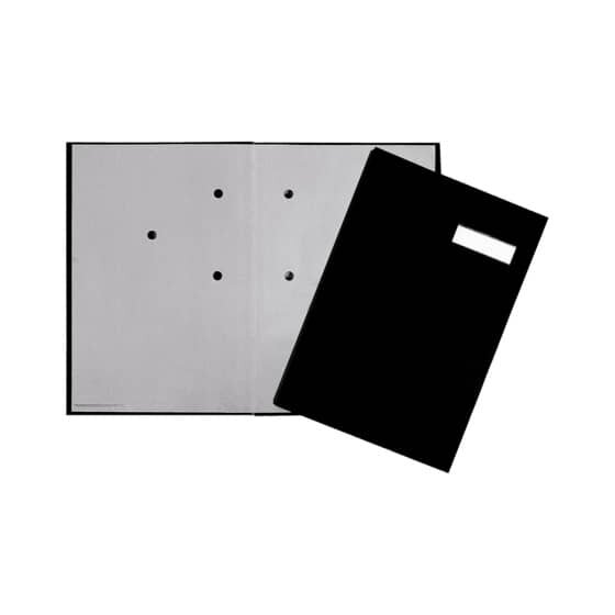 Pagna® Unterschriftsbuch - 5 Fächer, Karton mit Stoffeinband, schwarz