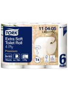 Tork® Premium Toilettenpapier - 4-lagig, extra weich, mit Federprägung, hochweiß, 6 Rollen