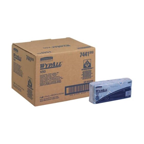 Wypall® Wischtuch X50 - 1-lagig, blau, Packung mit 50 Tüchern