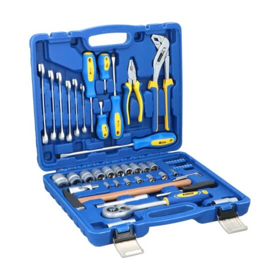 KINZO® Werkzeugset - 56-tlg. Koffer, blau