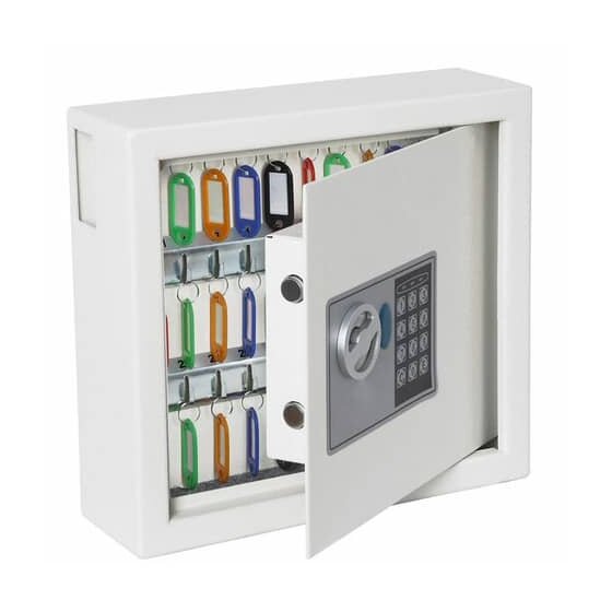 phoenix Safe Schlüsseltresor Cygnus Elektronikschloss - 30 Haken, 300 x 280 x 100 mm, weiß