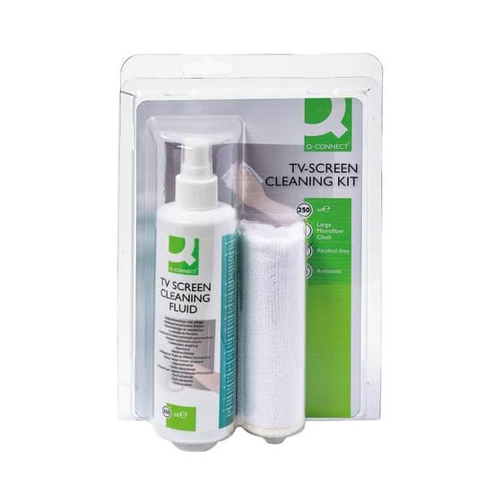 Q-Connect® Reinigungsset - Spray 250 ml inkl. Tuch sort.