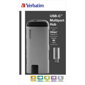 Verbatim USB-Hub 3.1-C auf USB 3.0 Berteiler 1:3