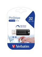 Verbatim USB Stick 3.0 PinStripe - 32 GB, schwarz