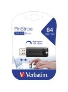 Verbatim USB Stick 3.0 PinStripe - 64 GB, schwarz