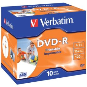 VERBATIM DVD-R Jewelcase printable - 4,7GB/120Min,...
