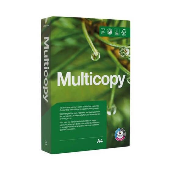 MultiCopy Multifunktionspapier - A4, 80 g/qm, hochweiß, 500 Blatt, 2-fach gelocht