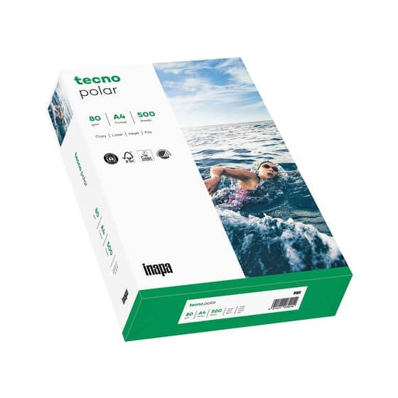 TECNO Kopierpapier Polar - A3, 80g, weiß, 500 Blatt, Recyclingpapier
