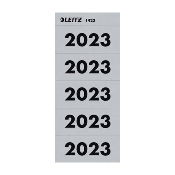 Leitz 1423 Inhaltsschild 2023 - selbstklebend, 100 Stück, grau