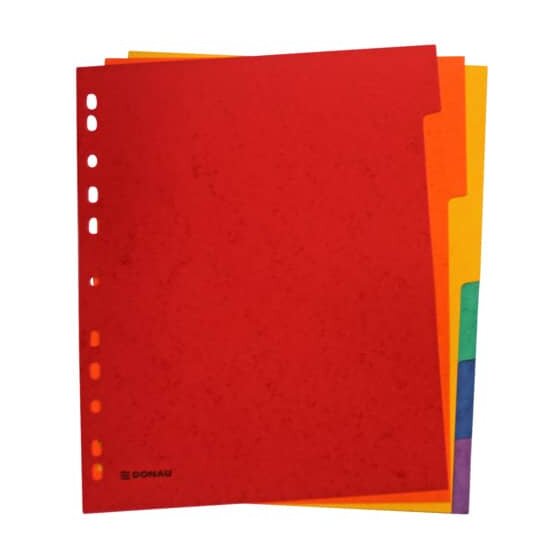 DONAU Register - blanko, Karton, A4 ÜB, 6 Blatt, 6-farbig