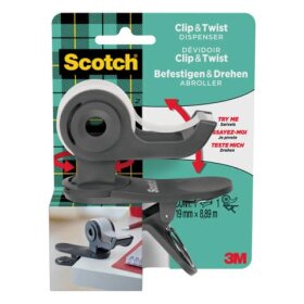 Scotch® Klebebandabroller Clip & Twist - inkl. 1...