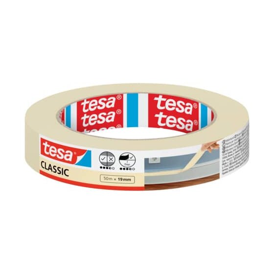 tesa® Malerband Classic - 50 m x 19 mm, beige
