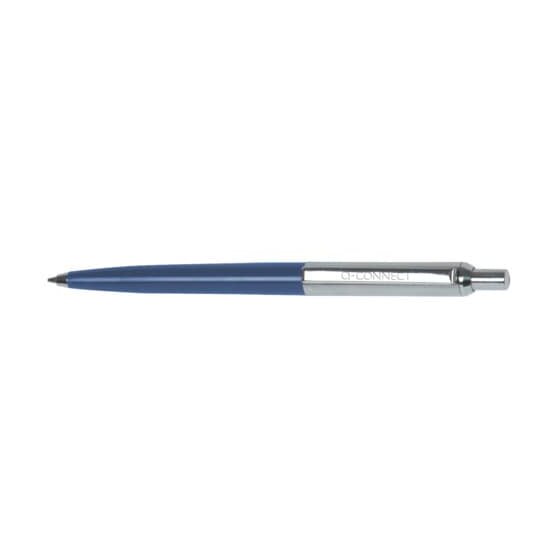 Q-Connect® Druckkugelschreiber - M, blau/silber