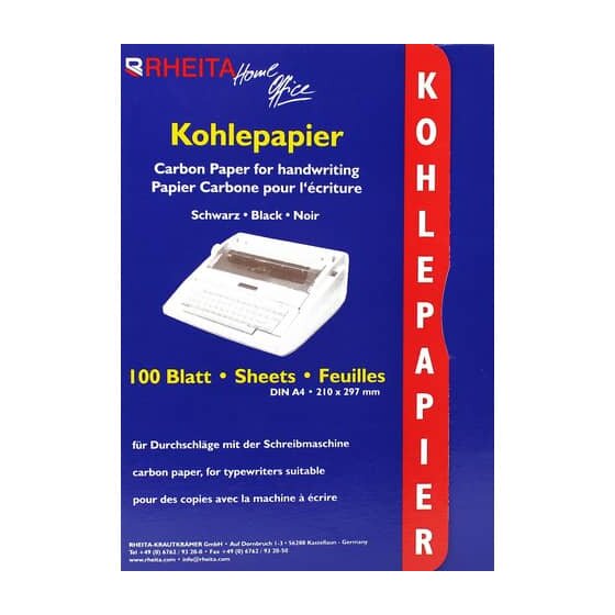 RHEITA Kohlepapier - A4, 100 Blatt, schwarz