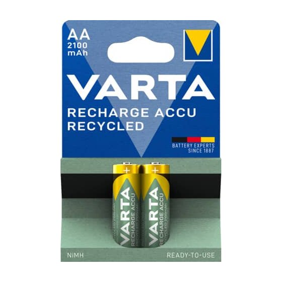 Varta Rechargeable Accu Power - Mignon/AA, 1,2 V, 2100 mAh, Recycled, 2er Blister