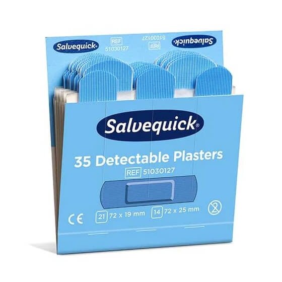 Salvequick® Pflaster-Strips Nachfüllpackung - 6x 35 Stück, blau