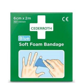 Cederroth Pflaster Soft Foam Bandage - 2 m, blau,...