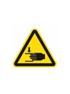 moedel® Warnung vor Handverletzungen ISO 7010, Folie selbstklebend, 10 cm Seitenlänge