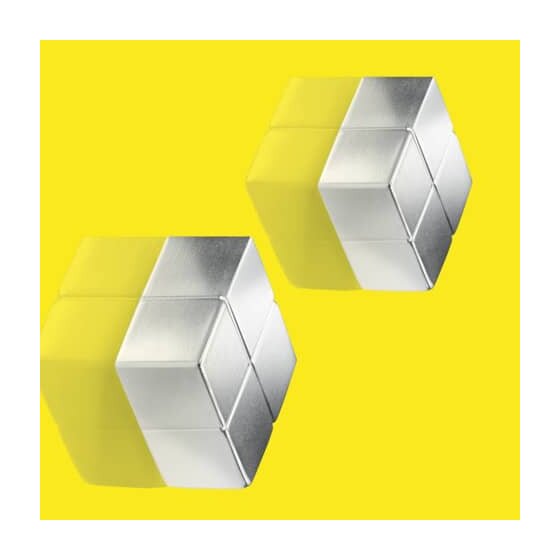 SIGEL SuperDym-Magnete C10 "Extra-Strong", Cube-Design, silber, 2 Stück