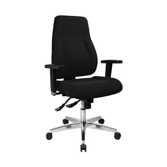 Topstar® Bürodrehstuhl P91 - schwarz, mit Armlehnen, Sicherheitsdoppelrollen für alle Böden