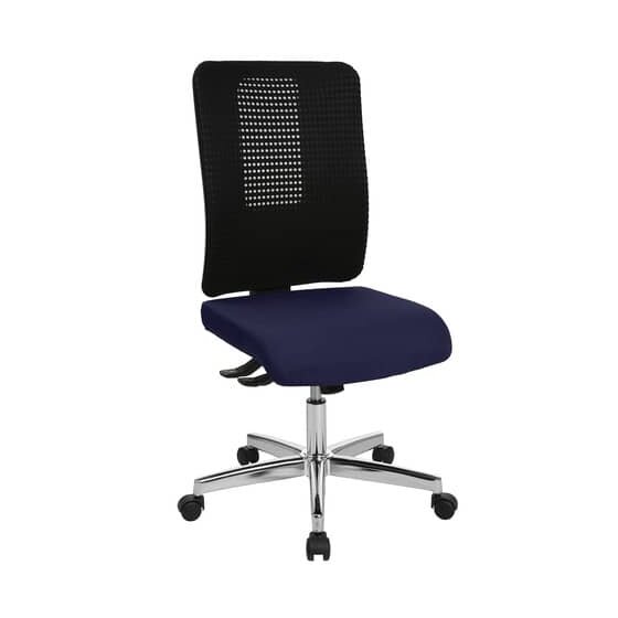 Topstar® Bürodrehstuhl Open XT ohne Armlehne - blau, Sicherheitsdoppelrollen für alle Böden