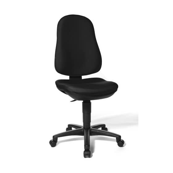 Topstar® Bürodrehstuhl Support P ohne Armlehnen - schwarz, Sicherheitsdoppelrollen für alle Böden