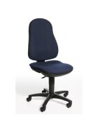 Topstar® Bürodrehstuhl Support P ohne Armlehnen - dunkelblau, Sicherheitsdoppelrollen für alle Böden