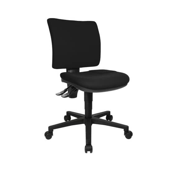 Topstar® Bürodrehstuhl U50 ohne Armlehnen - schwarz, Sicherheitsdoppelrollen für alle Böden