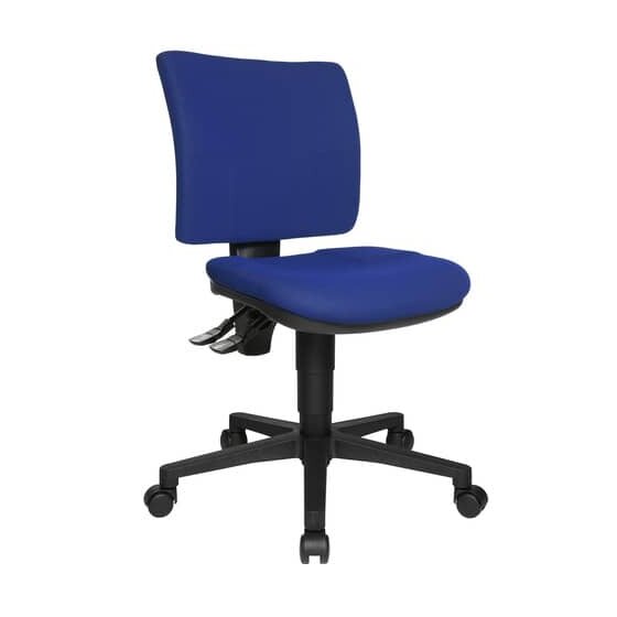 Topstar® Bürodrehstuhl U50 ohne Armlehnen - blau, Sicherheitsdoppelrollen für alle Böden