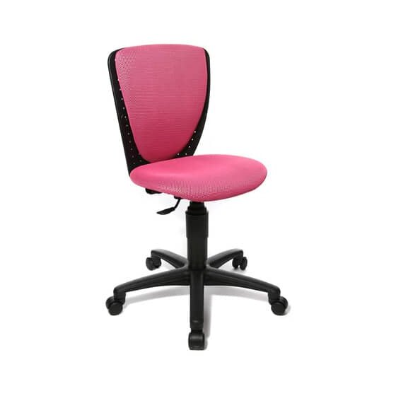 Topstar® Drehstuhl High S´cool - schwarz/pink, Sicherheitsdoppelrollen für alle Böden