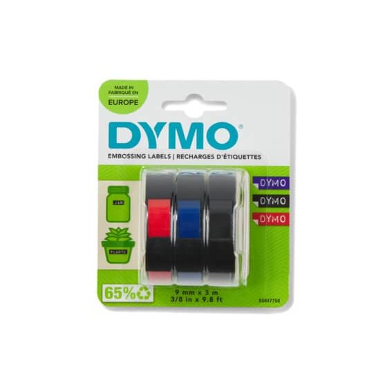 Dymo® Prägeband Starter-Set - 9 mm x 3 m, sortiert, 3 Stück