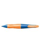 STABILO® Ergonomischer Druck-Bleistift für Rechtshänder - EASYergo 1.4 in ultramarinblau/neonorange - Einzelstift - inklusive 3 dünner Minen - Härtegrad HB