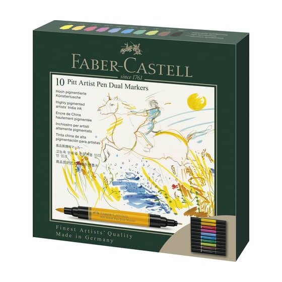 Faber-Castell Künstlertuschemarker Pitt Artist Pen Dualmarker - 10er Etui, sortiert