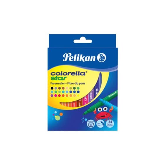 Pelikan® Fasermaler Colorella® Star - 0,6 mm, Faltschachtel 24 Farben sortiert