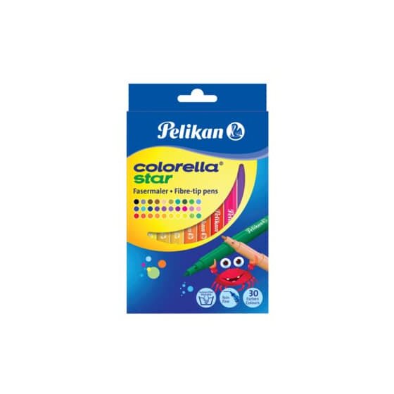 Pelikan® Fasermaler Colorella® Star - 0,6 mm, Faltschachtel 30 Farben sortiert